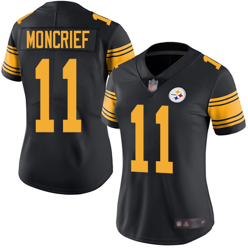 Women Pittsburgh Steelers Football #11 Limited Black Donte Moncrief Rush Vapor Untouchable Nike NFL Jersey